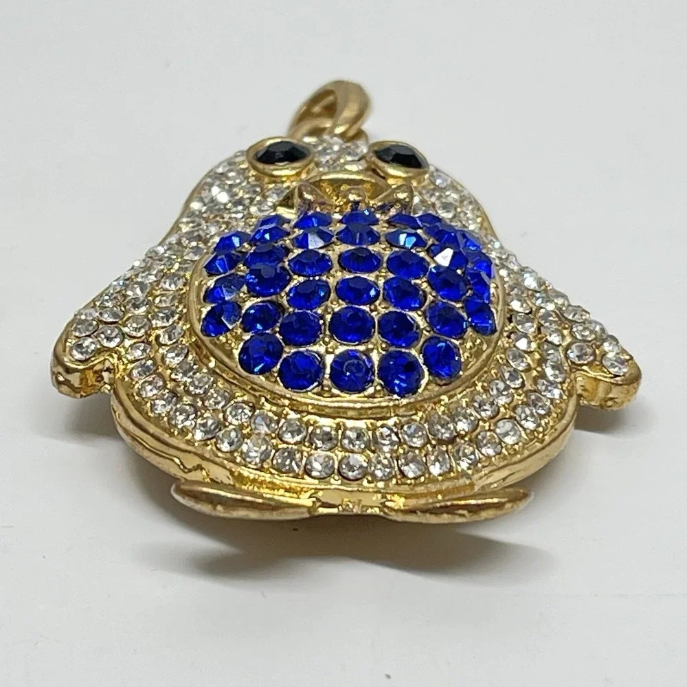 Penguin Keychain‎ Bag Charm Or Jewelry Pendant Gold Rhinestone Sparkly Bling